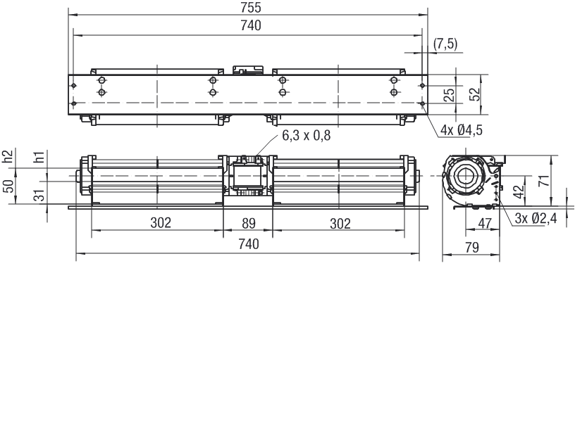 Чертеж QLK45/3030-3038